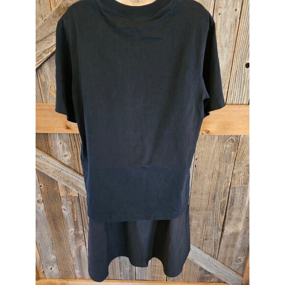 Cos black long Layered lower pleat ruffle sweater dress short sleeve grunge emo - Picture 4 of 9